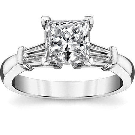 Baguette Moissanite Engagement Ring Setting 0.36ct