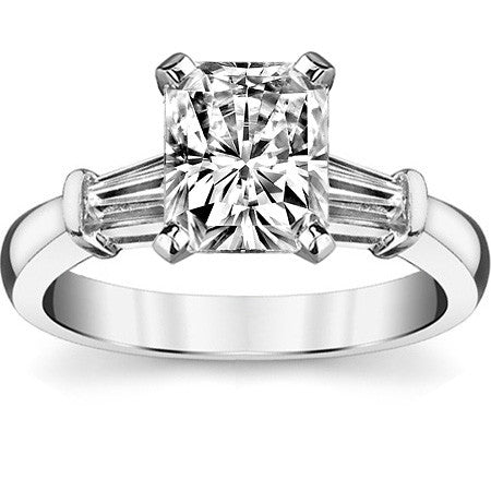 Baguette Moissanite Engagement Ring Setting 0.36ct