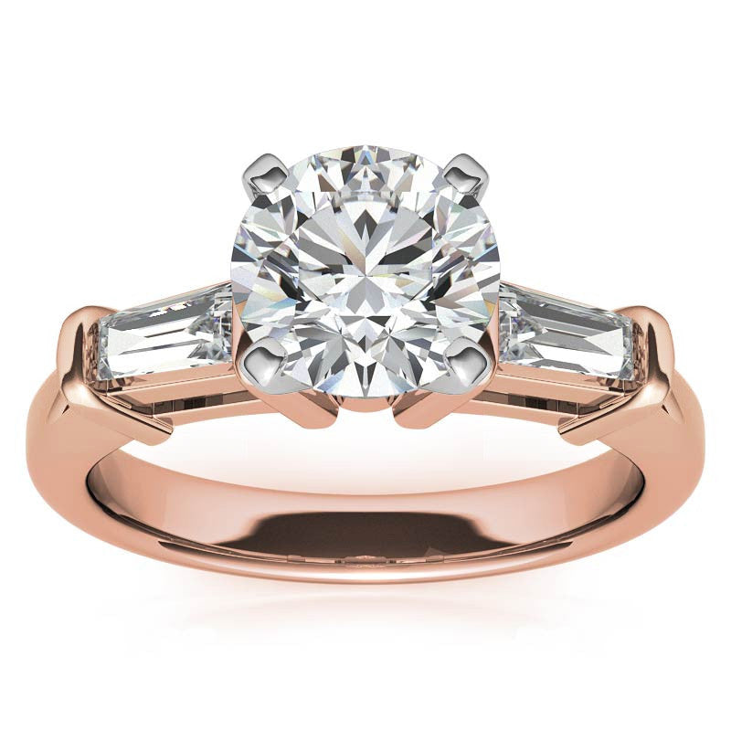 Baguette Moissanite Engagement Ring Setting 0.36ct