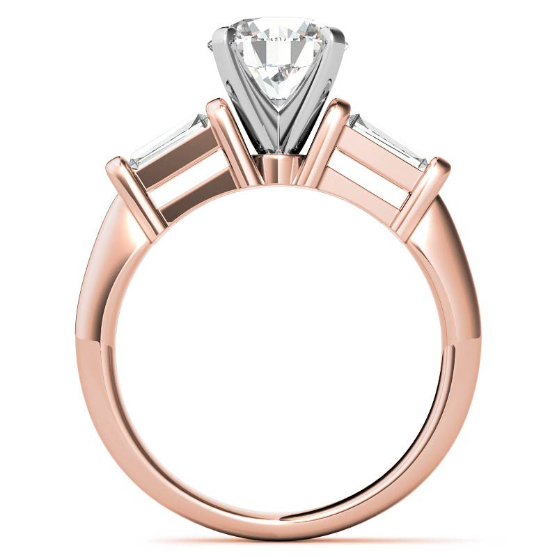 Baguette Moissanite Engagement Ring Setting 0.36ct