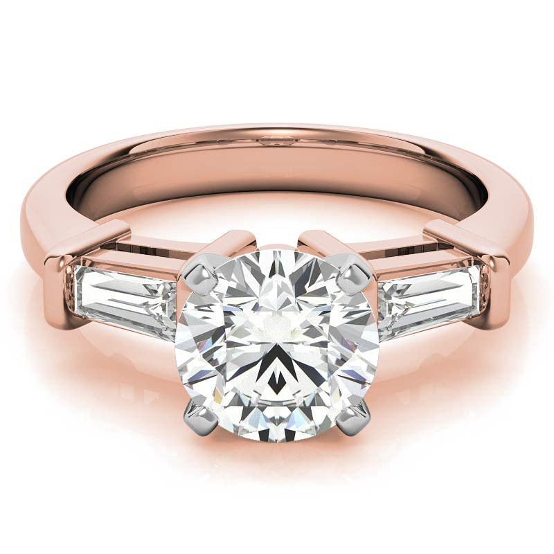 Baguette Moissanite Engagement Ring Setting 0.36ct