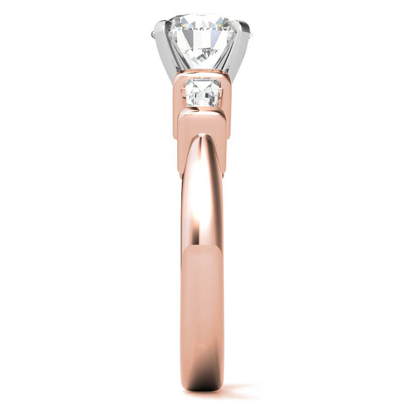 Baguette Moissanite Engagement Ring Setting 0.36ct