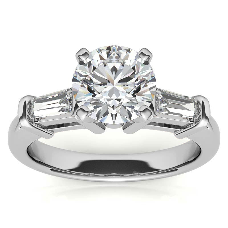 Baguette Moissanite Engagement Ring Setting 0.36ct
