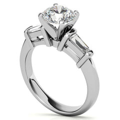 Baguette Moissanite Engagement Ring Setting 0.36ct