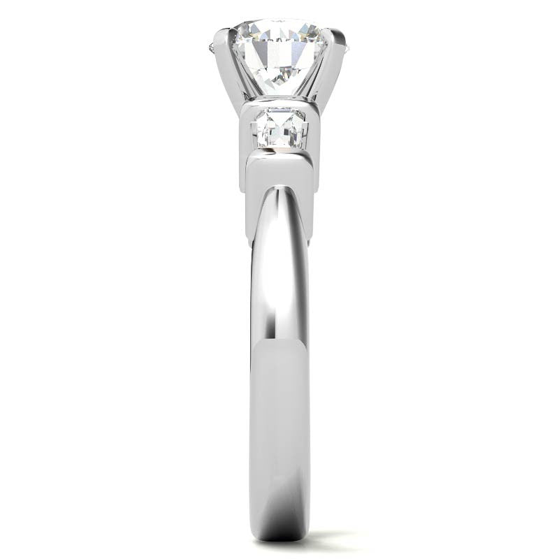 Baguette Moissanite Engagement Ring Setting 0.36ct