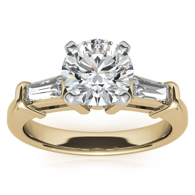 Baguette Moissanite Engagement Ring Setting 0.36ct