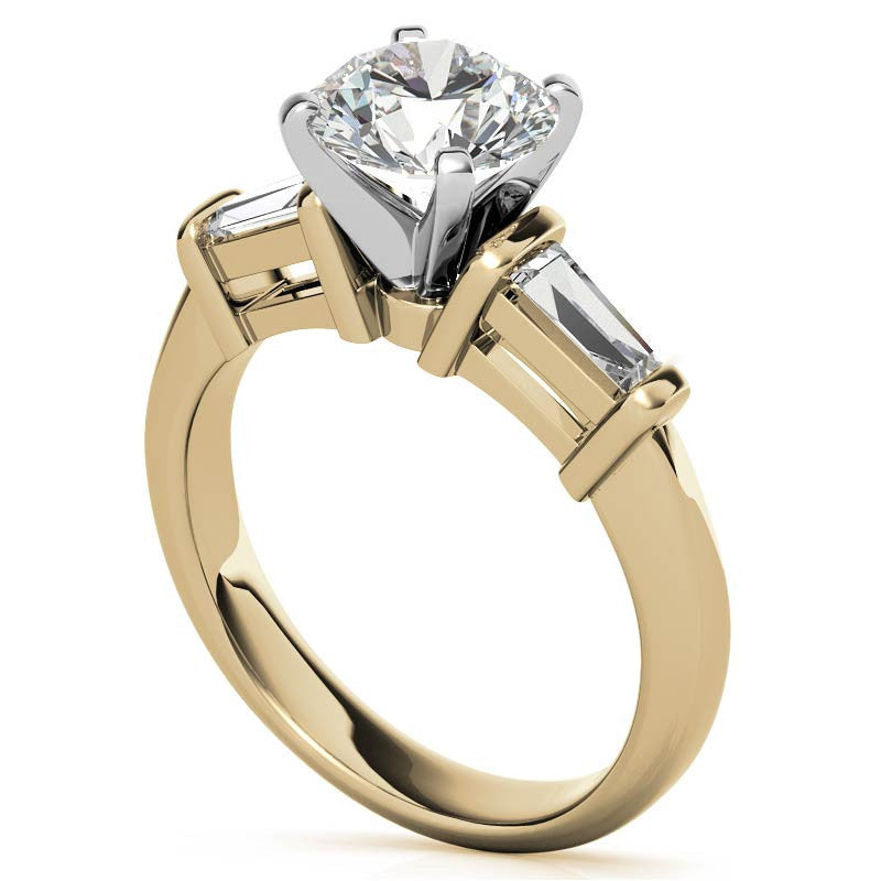 Baguette Moissanite Engagement Ring Setting 0.36ct