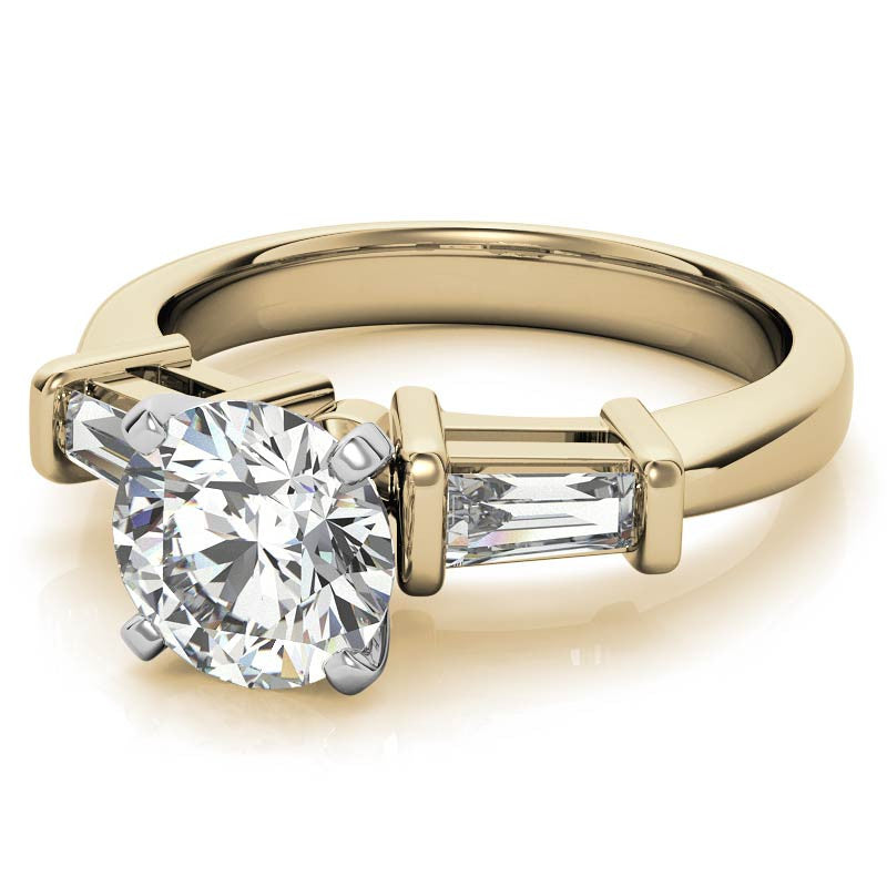 Baguette Moissanite Engagement Ring Setting 0.36ct