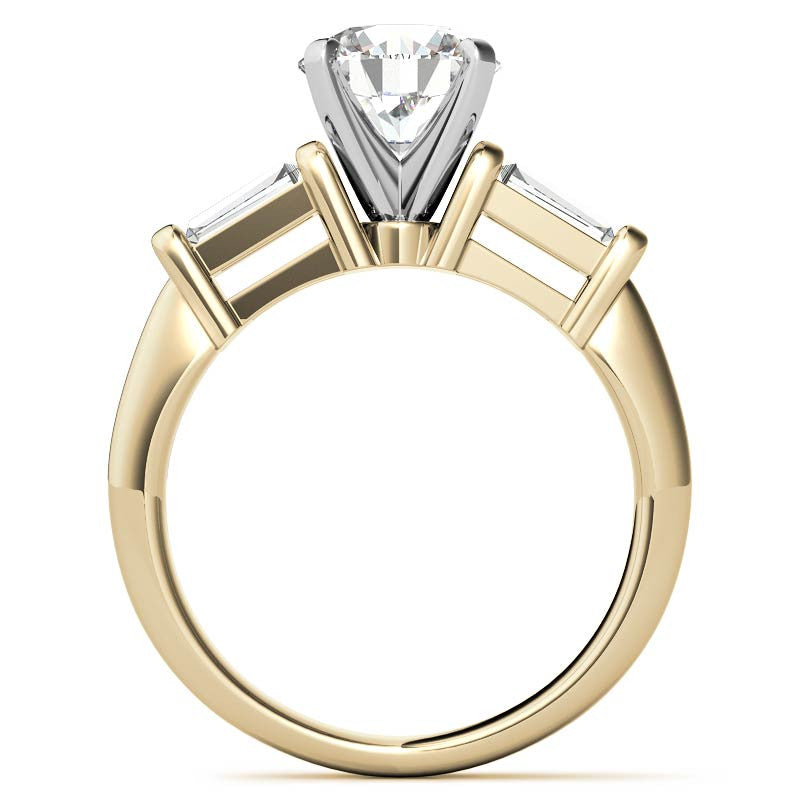 Baguette Moissanite Engagement Ring Setting 0.36ct