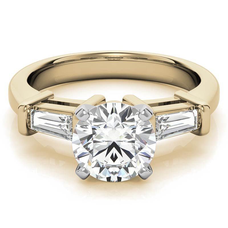 Baguette Moissanite Engagement Ring Setting 0.36ct
