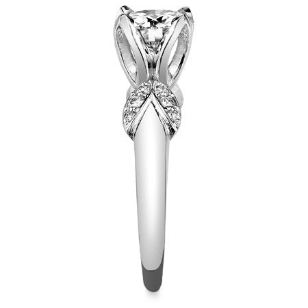 Round Tulip Style Floral Engagement Ring