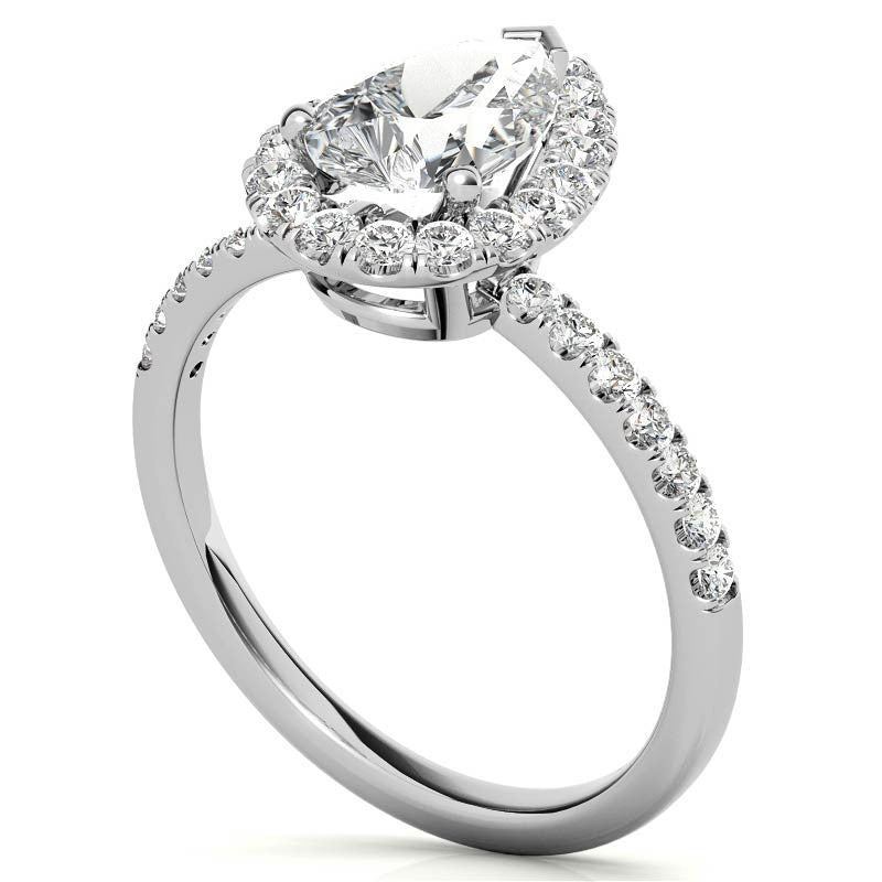 Classic Pear Moissanite Engagement Ring