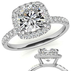 Classic Cushion Halo Moissanite Engagement Ring