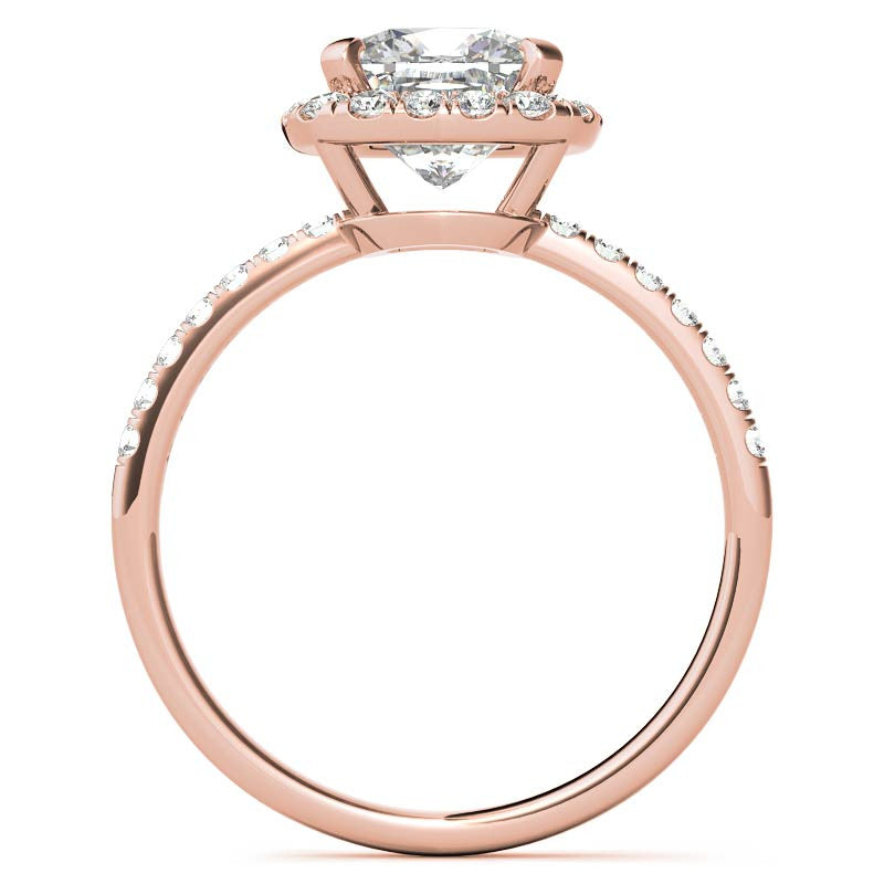 Classic Cushion Halo Moissanite Engagement Ring