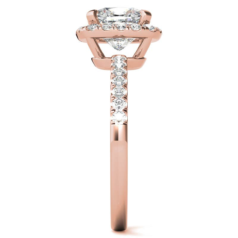 Classic Cushion Halo Moissanite Engagement Ring