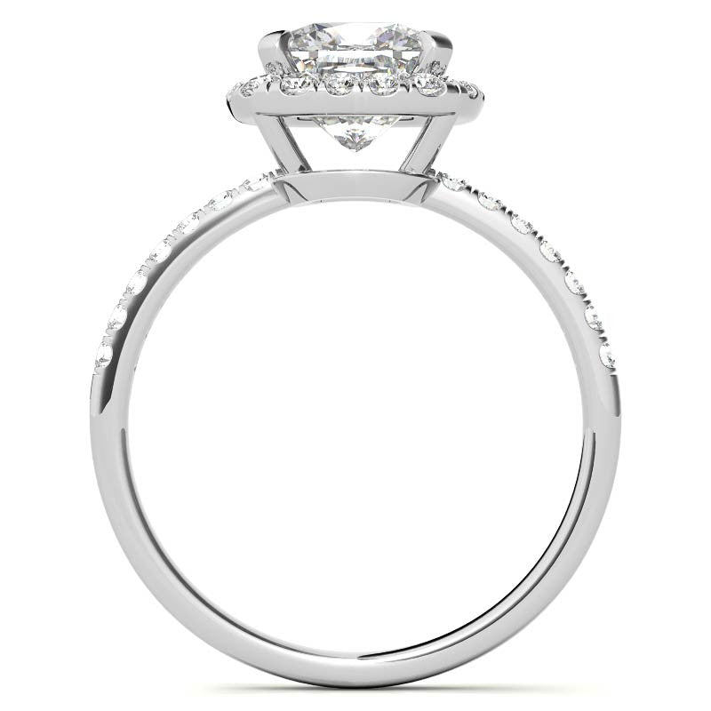 Classic Cushion Halo Moissanite Engagement Ring