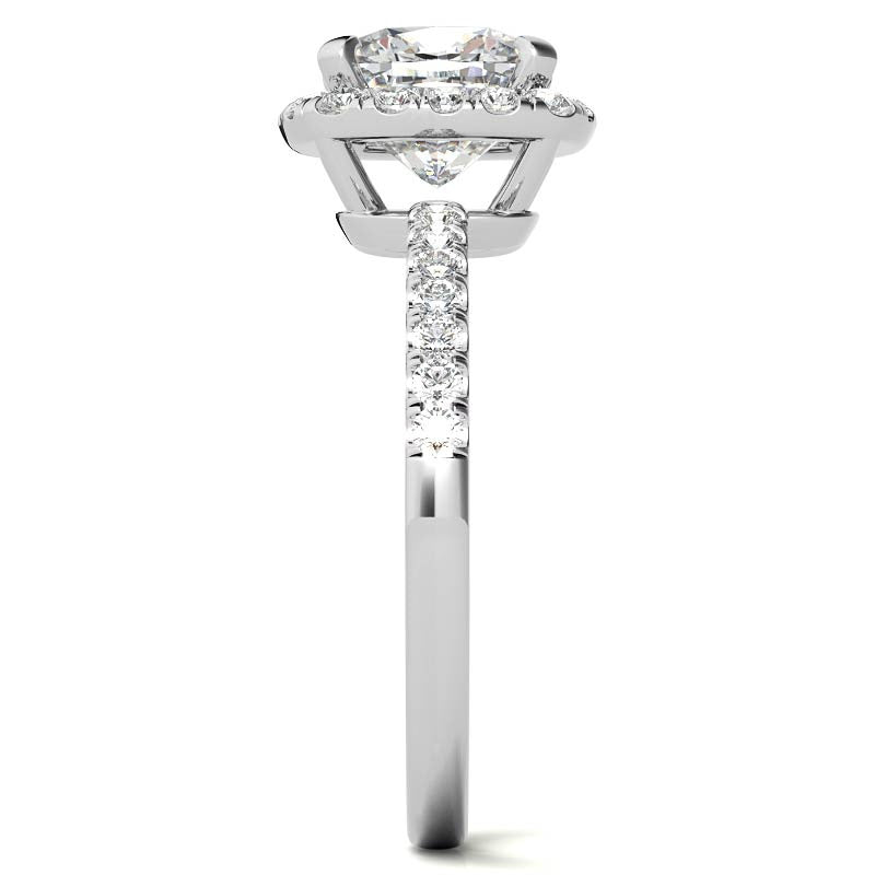 Classic Cushion Halo Moissanite Engagement Ring