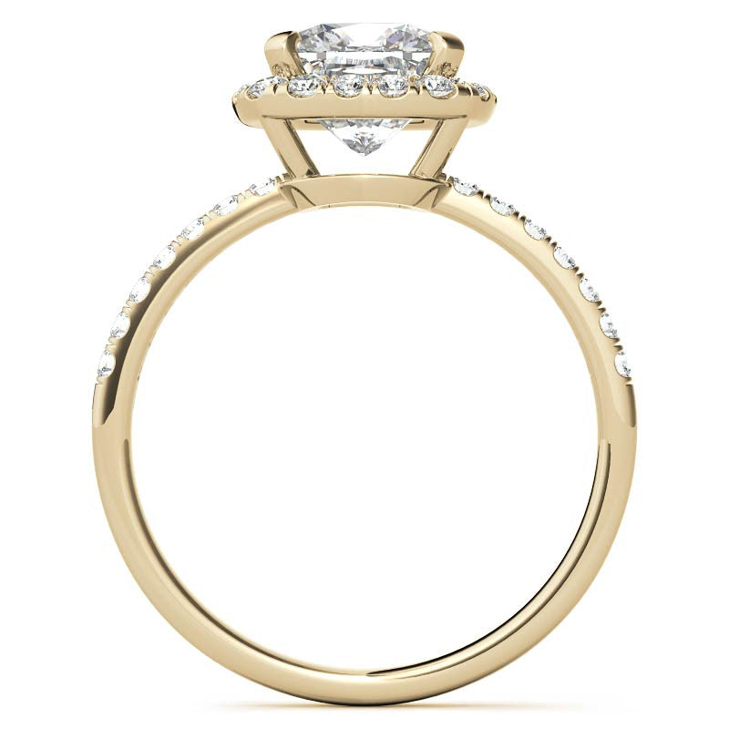 Classic Cushion Halo Moissanite Engagement Ring