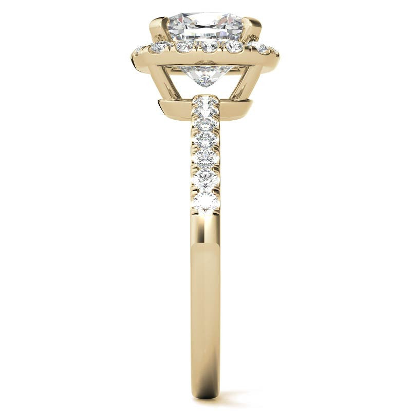 Classic Cushion Halo Moissanite Engagement Ring