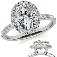 Classic Oval Halo Moissanite Engagement Ring
