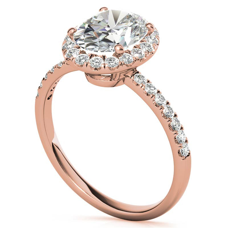 Classic Oval Halo Moissanite Engagement Ring