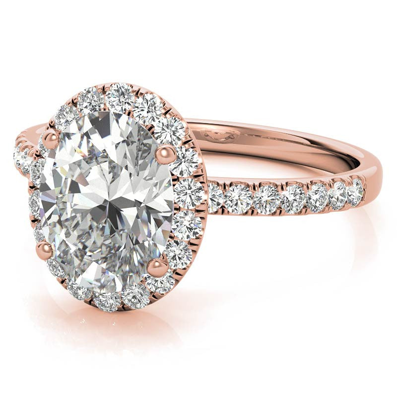 Classic Oval Halo Moissanite Engagement Ring