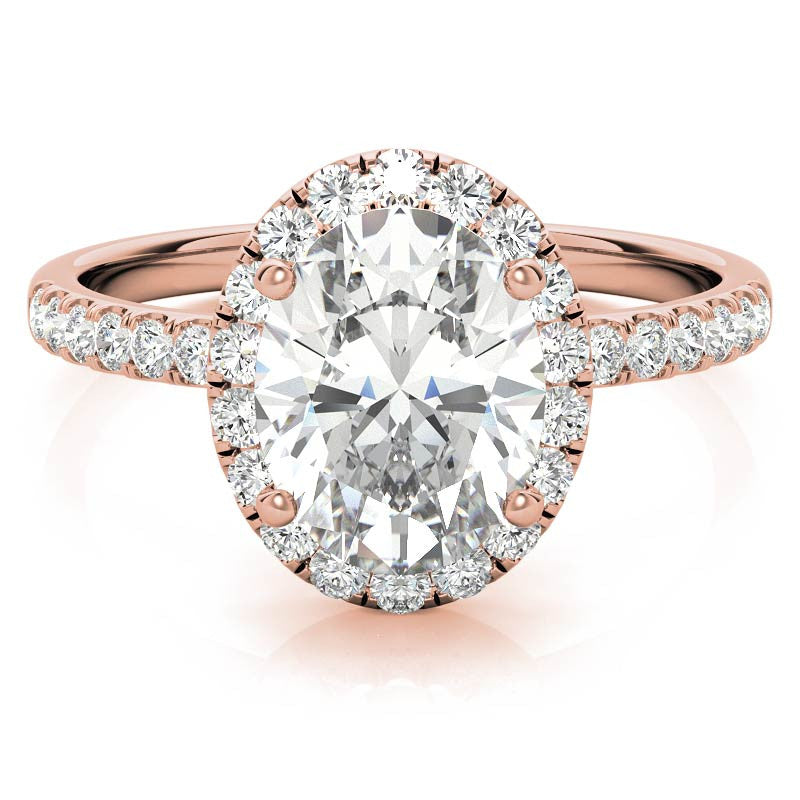 Classic Oval Halo Moissanite Engagement Ring
