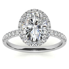 Classic Oval Halo Moissanite Engagement Ring