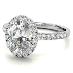 Classic Oval Halo Moissanite Engagement Ring