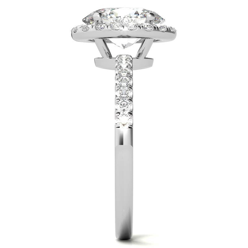Classic Oval Halo Moissanite Engagement Ring