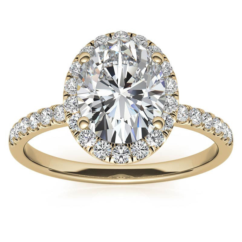 Classic Oval Halo Moissanite Engagement Ring