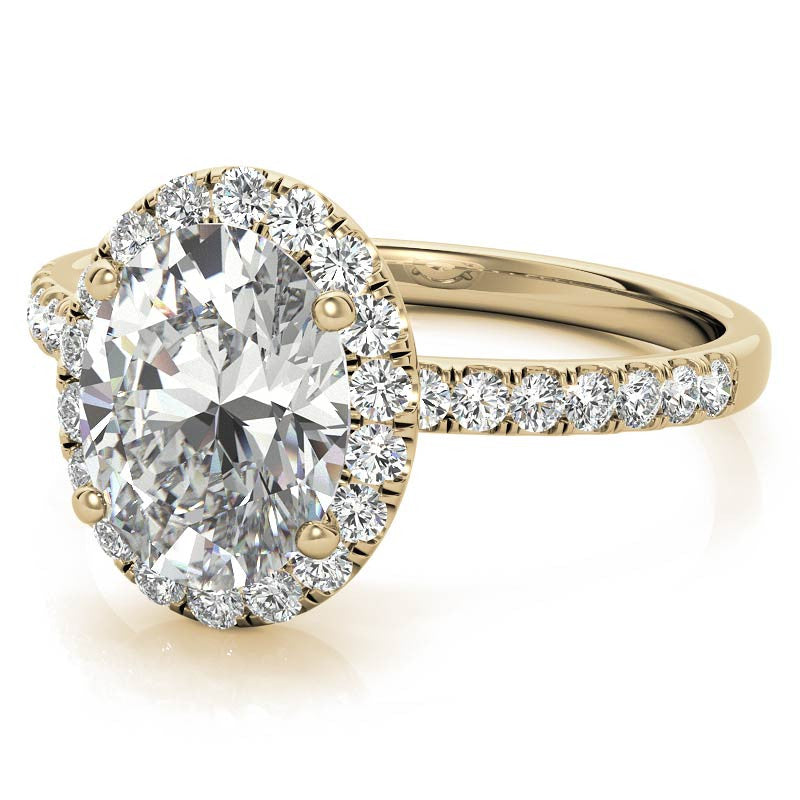 Classic Oval Halo Moissanite Engagement Ring