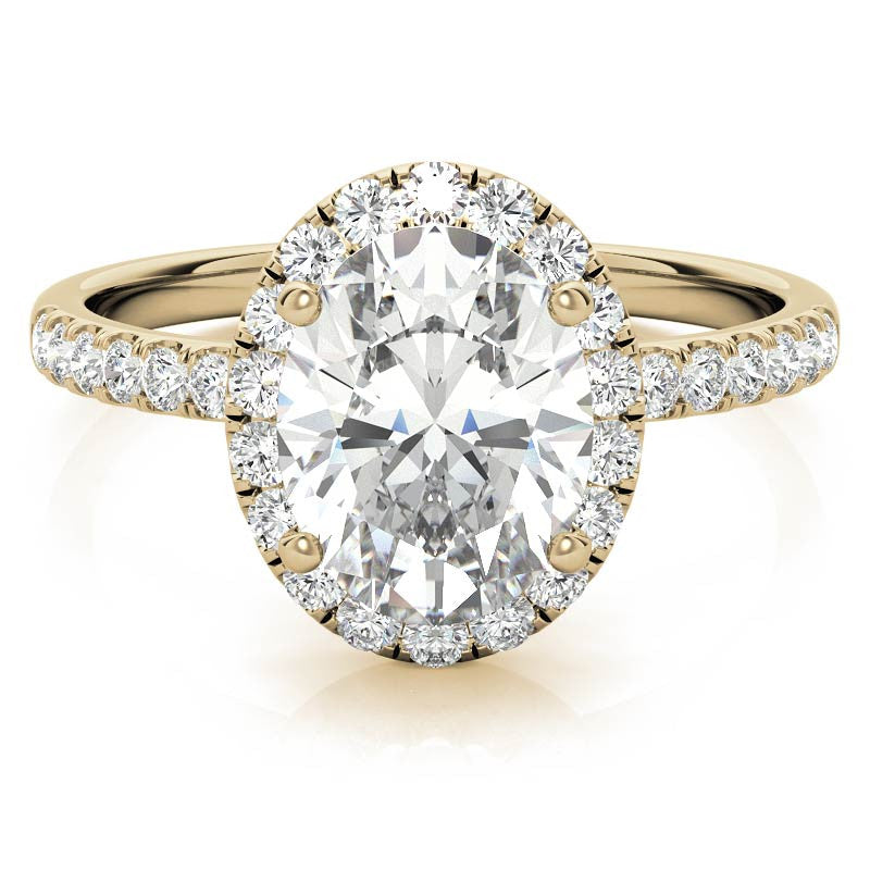 Classic Oval Halo Moissanite Engagement Ring