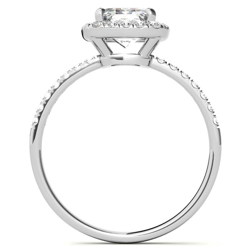 Classic Radiant/Emerald Halo Moissanite Engagement Ring