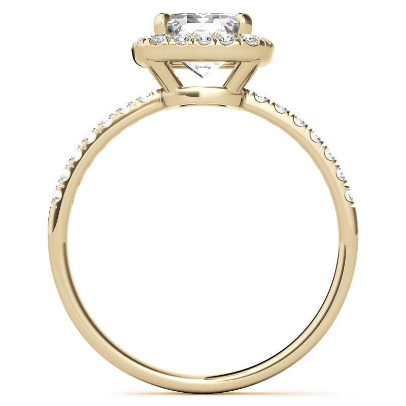 Classic Radiant/Emerald Halo Moissanite Engagement Ring