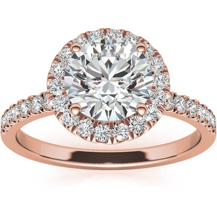 Classic Round Halo Moissanite Engagement Ring