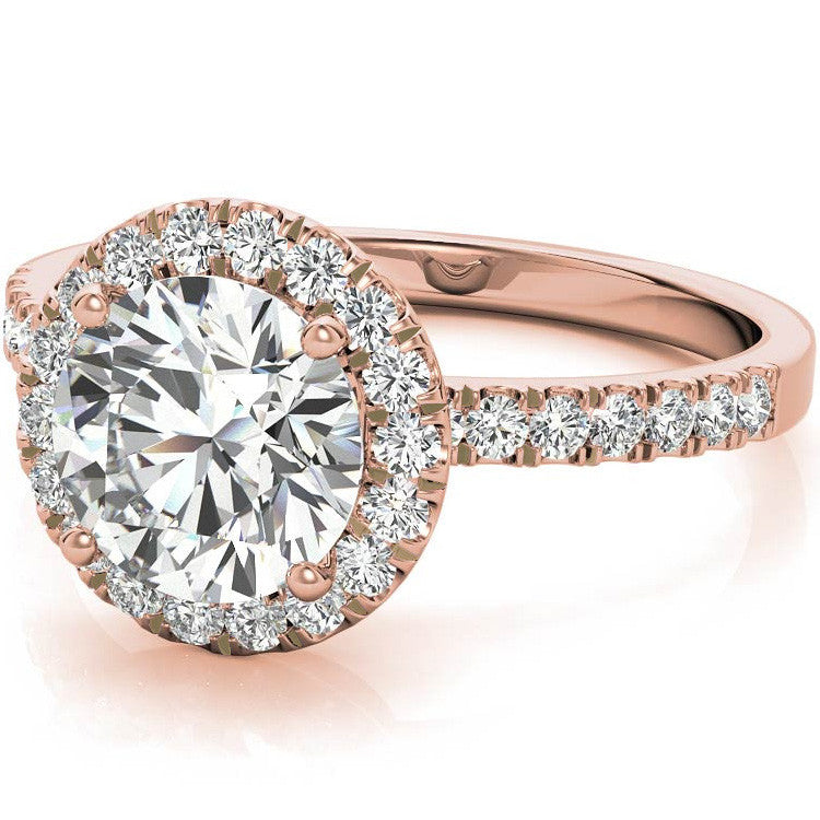 Classic Round Halo Moissanite Engagement Ring