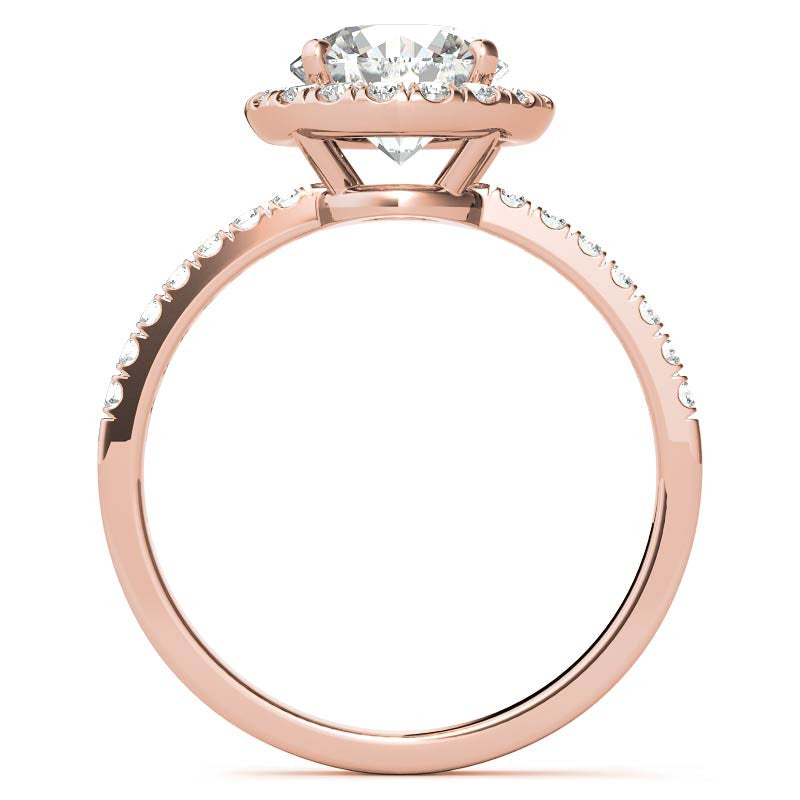 Classic Round Halo Moissanite Engagement Ring