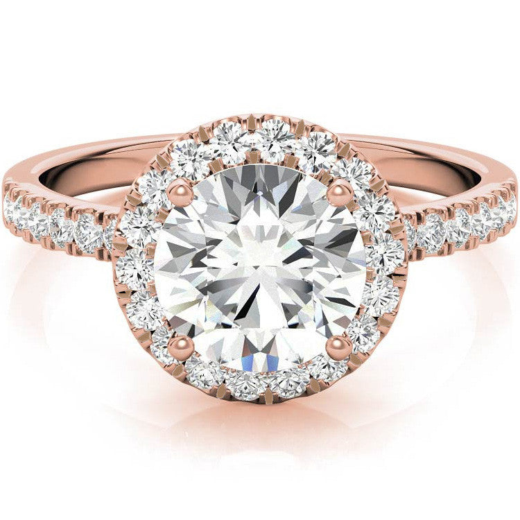 Classic Round Halo Moissanite Engagement Ring