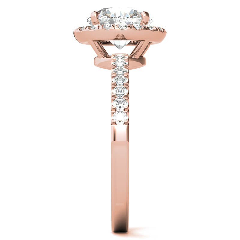 Classic Round Halo Moissanite Engagement Ring