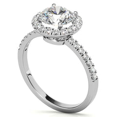 Classic Round Halo Moissanite Engagement Ring