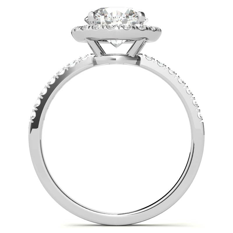 Classic Round Halo Moissanite Engagement Ring