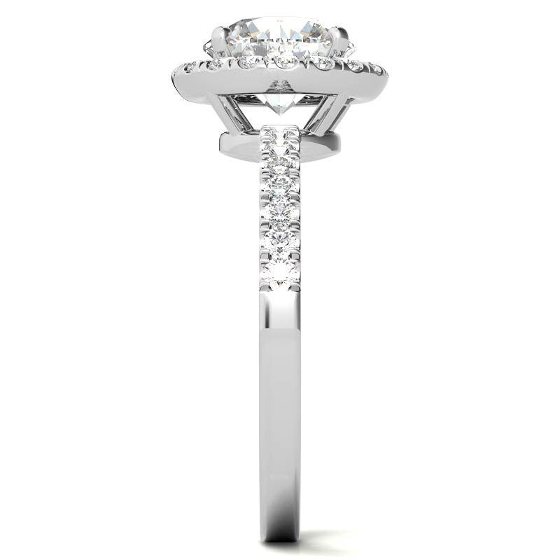 Classic Round Halo Moissanite Engagement Ring