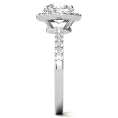 Classic Round Halo Moissanite Engagement Ring
