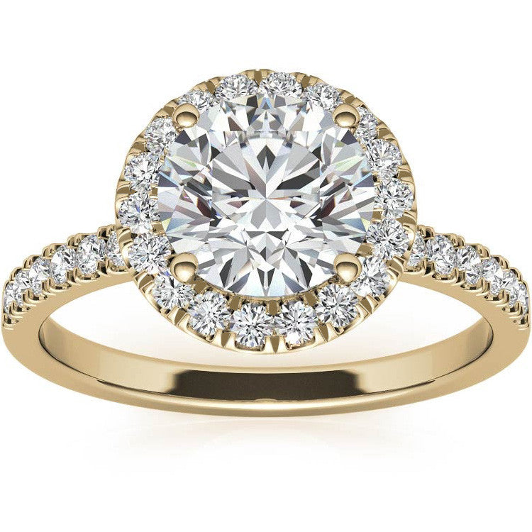 Classic Round Halo Moissanite Engagement Ring