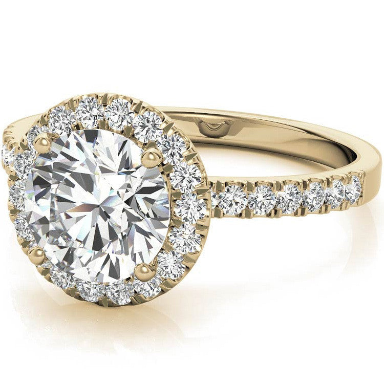 Classic Round Halo Moissanite Engagement Ring