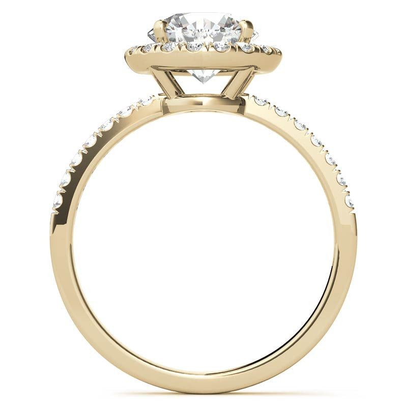 Classic Round Halo Moissanite Engagement Ring