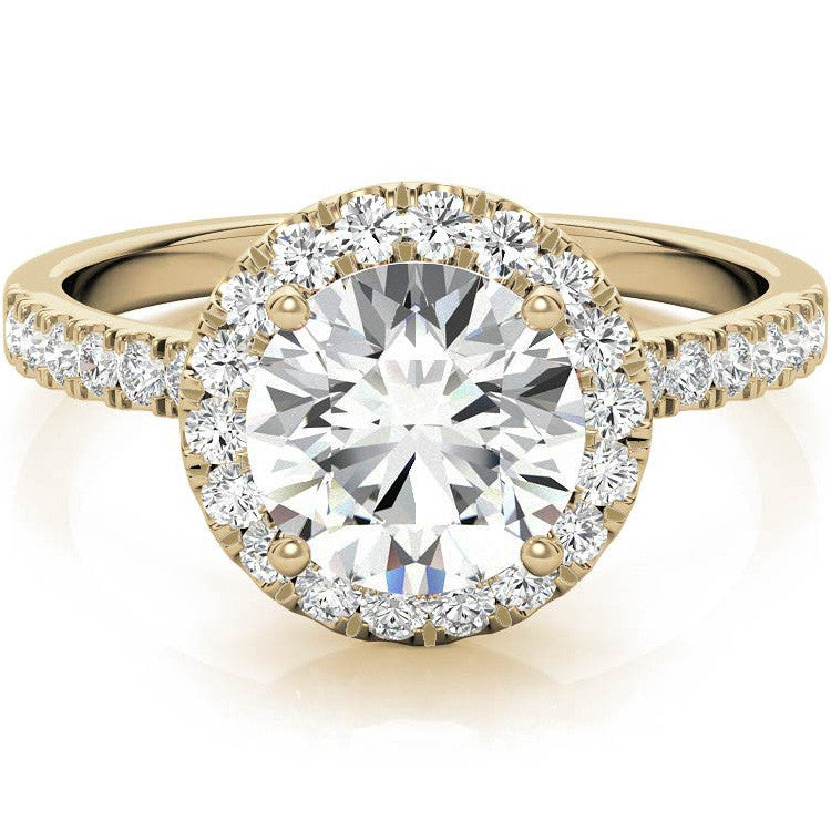 Classic Round Halo Moissanite Engagement Ring