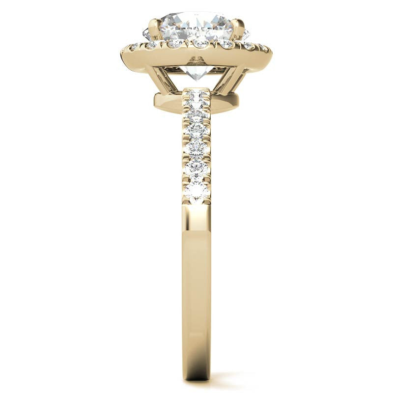 Classic Round Halo Moissanite Engagement Ring