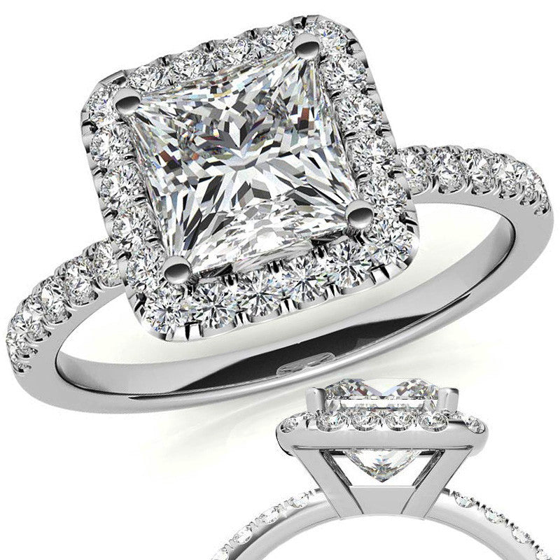 Classic Princess cut Moissanite Engagement Ring